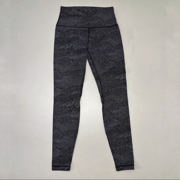 Lululemon full length leggings, black & gray print, size 6 - Picture 2 of 9